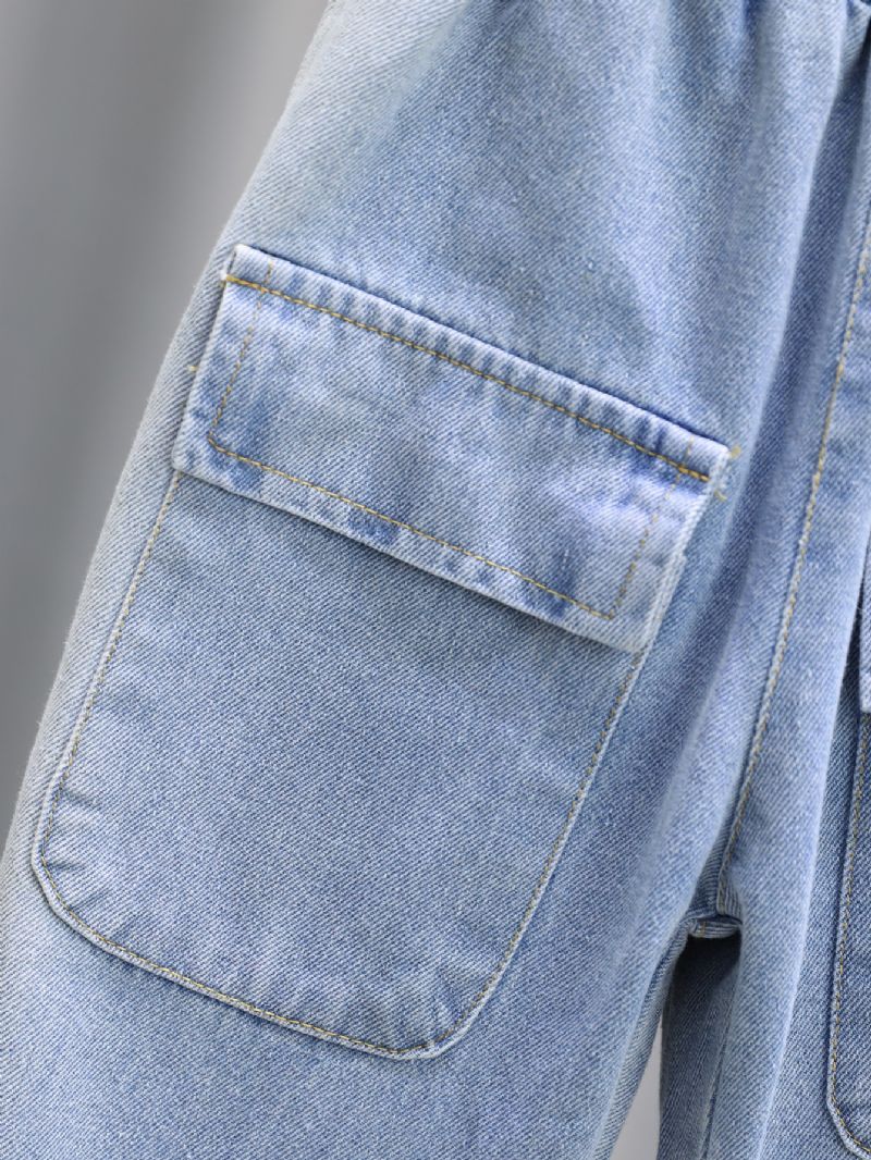 Drenge Loose Tie-in Casual Jeans Med Stor Lomme