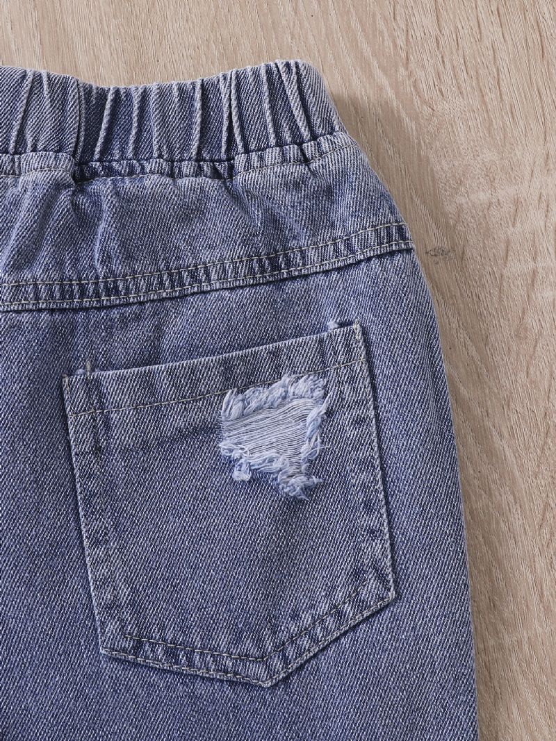Drenge Mode Fries Print Rippede Jeans