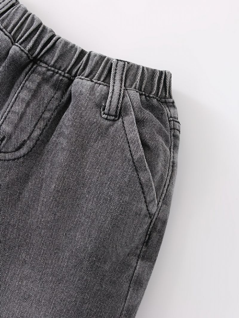 Drenge Tilspidsede Jeans Med Elastisk Linning