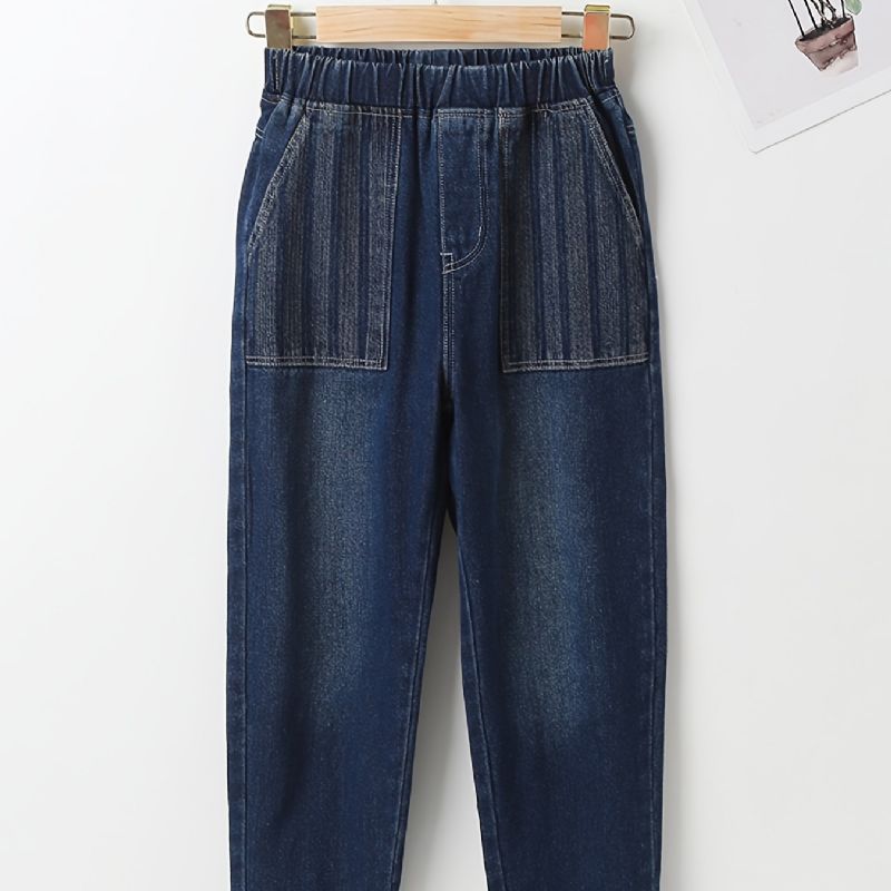 Drenge Tilspidsede Jeans Med Elastisk Linning