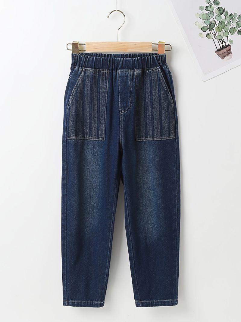 Drenge Tilspidsede Jeans Med Elastisk Linning