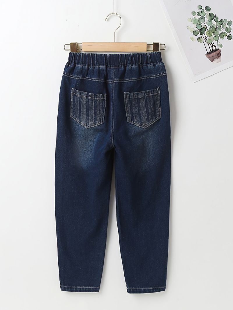 Drenge Tilspidsede Jeans Med Elastisk Linning