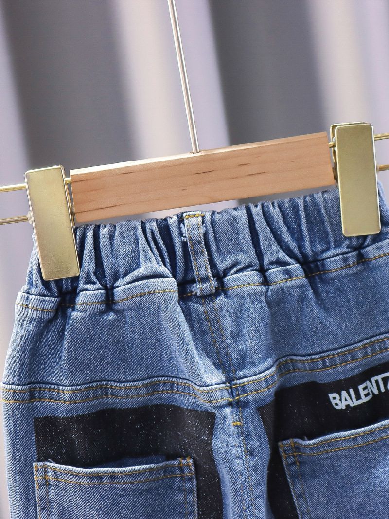 Efterårs-vinter-drenge Casual Mode Colorblock-jeans