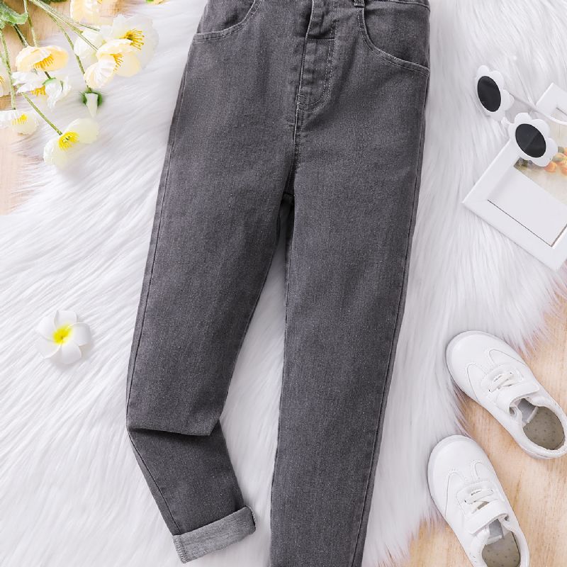 Grå Denim Jeans Til Piger