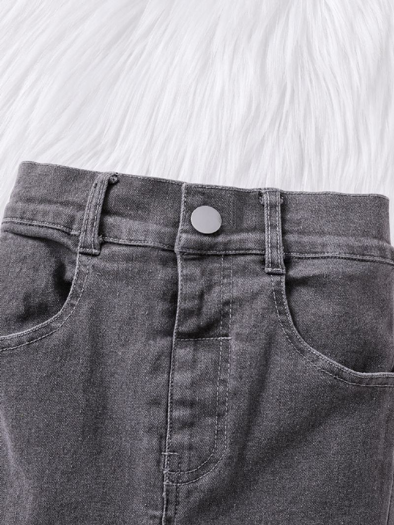 Grå Denim Jeans Til Piger