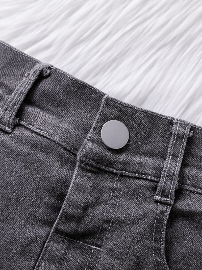 Grå Denim Jeans Til Piger