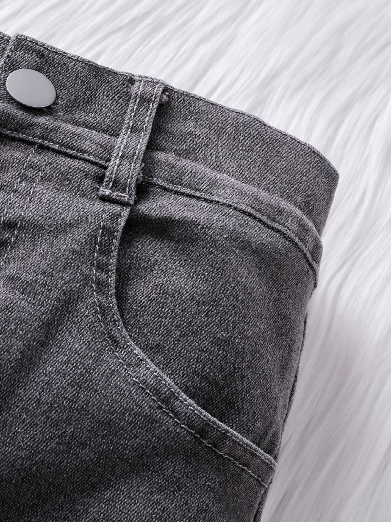 Grå Denim Jeans Til Piger