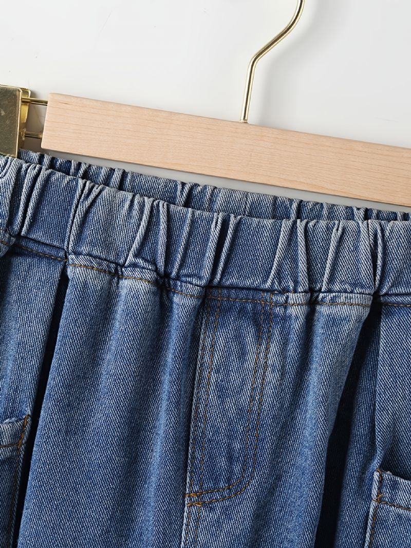 Koniske Bomulds Jeans Til Drenge Med Lommer Og Elastisk Linning