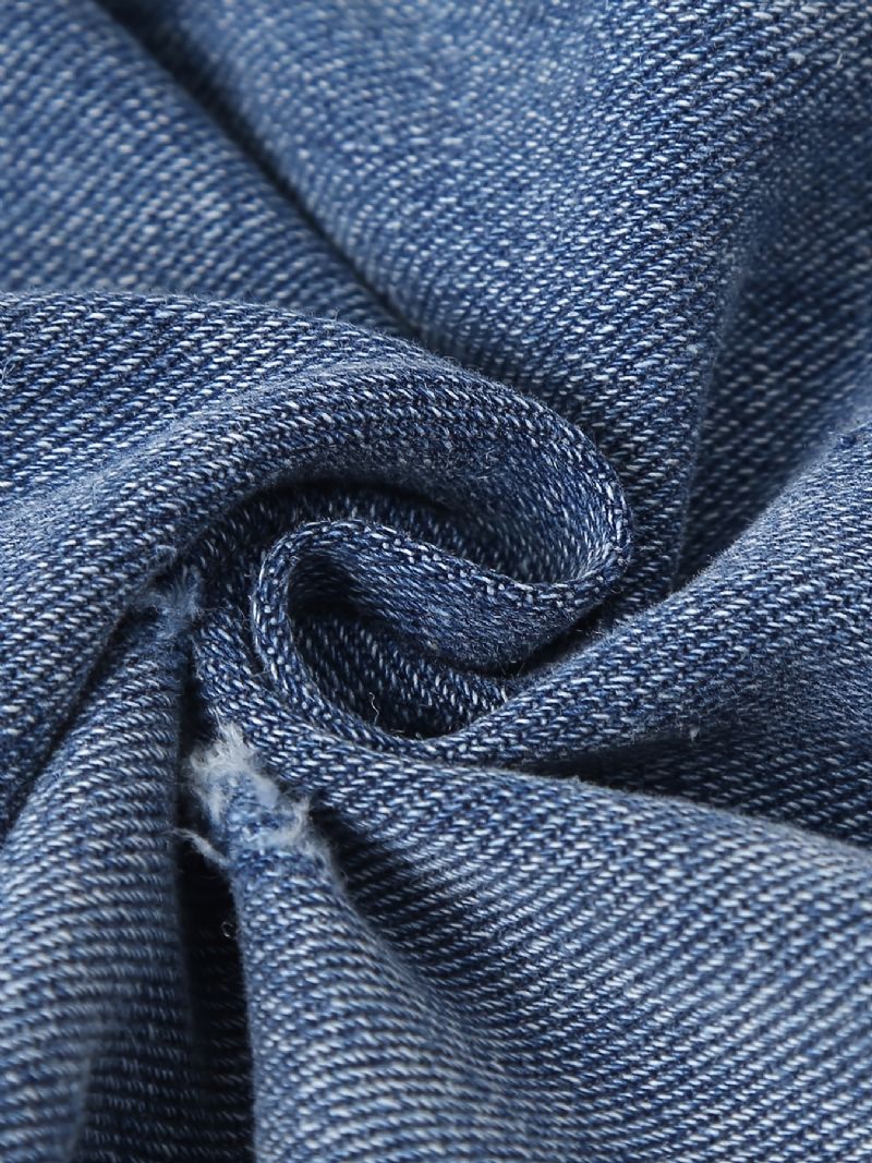 Lige Jeans Til Piger Med Bogstav- Og Hjertetryk Elastisk Linning Til Efterår Og Vinter Nyhed