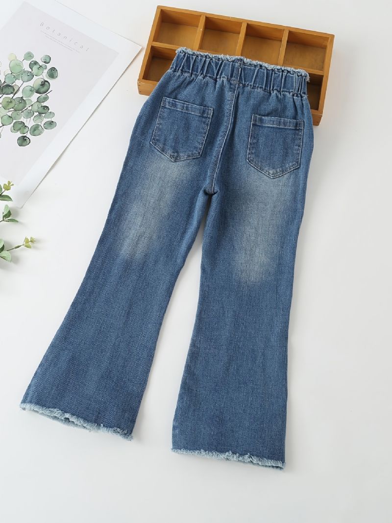 Pige Jeans Med Elastisk Linning