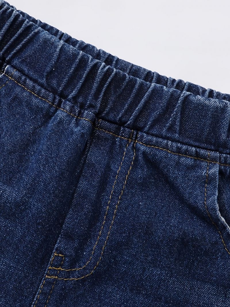 Piger Ærmeløs Leopard Print Top + Matchende Bælte Ripped Jeans Børnetøj