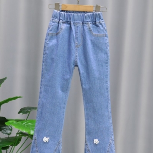 Piger Casual Hvide Blomstrede Jeans