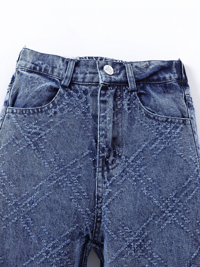 Piger Jeans Med Brede Ben Casual Ensfarvede Bukser Børnetøj