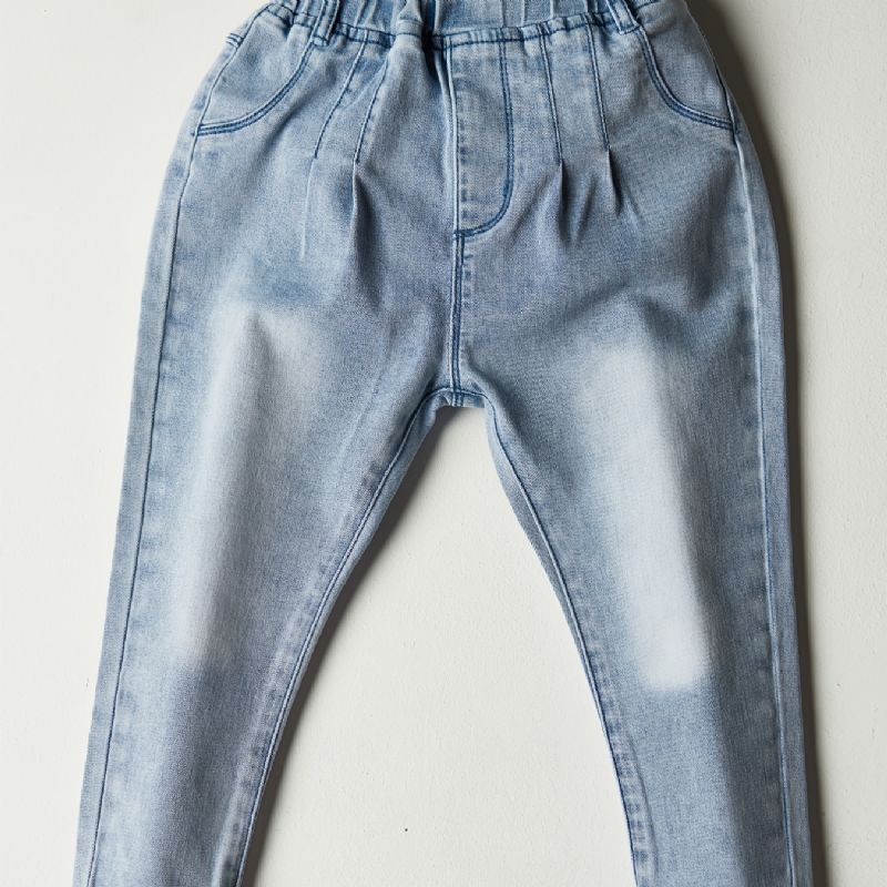 Piger Lyseblå Falmet Elastisk Talje Let Stretch Denim Jean Børnetøj