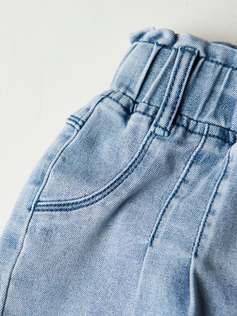 Piger Lyseblå Falmet Elastisk Talje Let Stretch Denim Jean Børnetøj