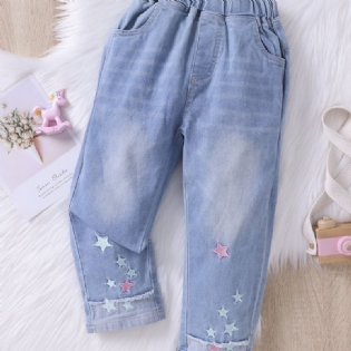 Piger Mode Brodery Star Jeans