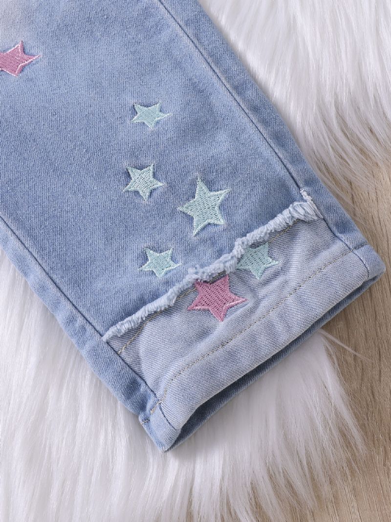 Piger Mode Brodery Star Jeans