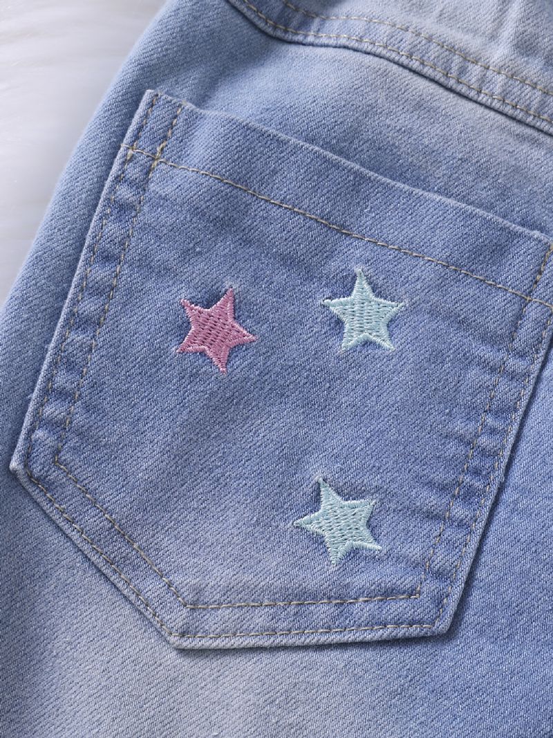 Piger Mode Brodery Star Jeans