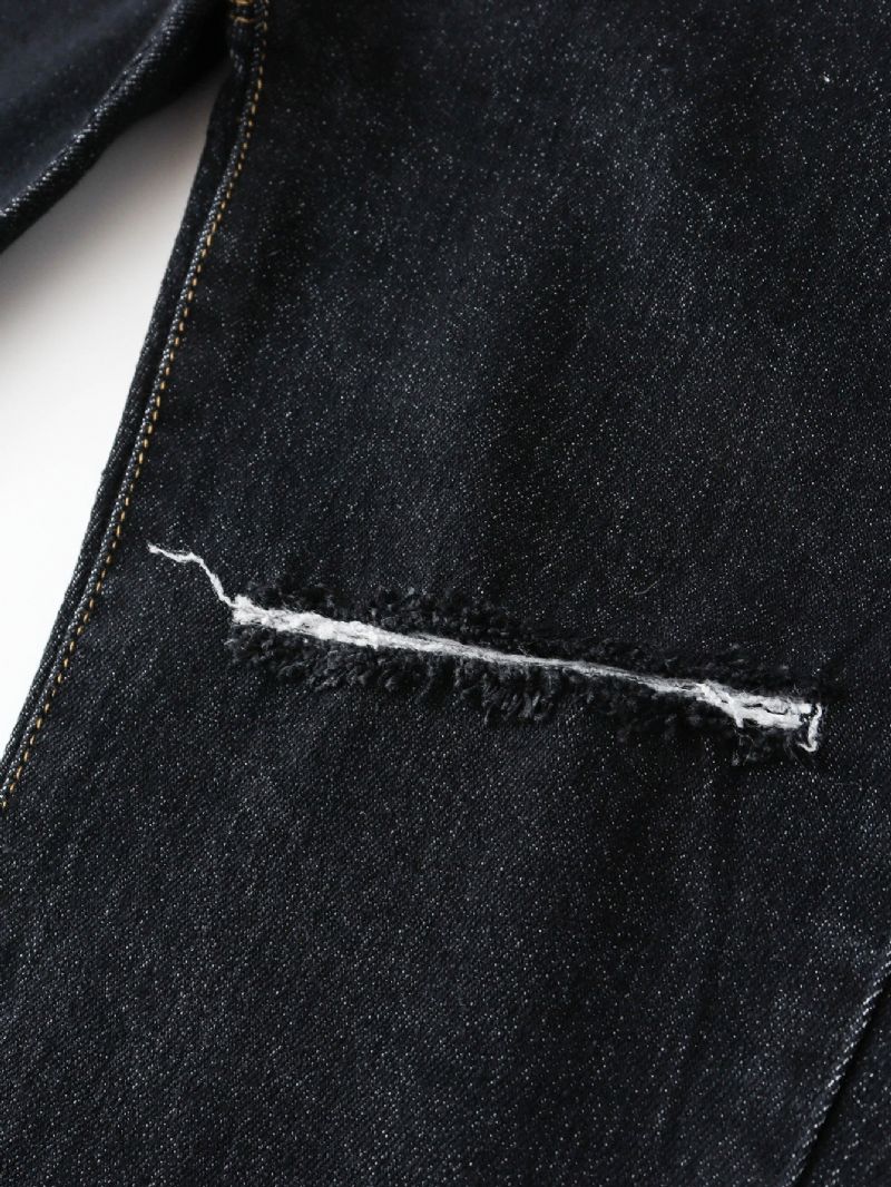 Piger Rippede Ensfarvede Jeans