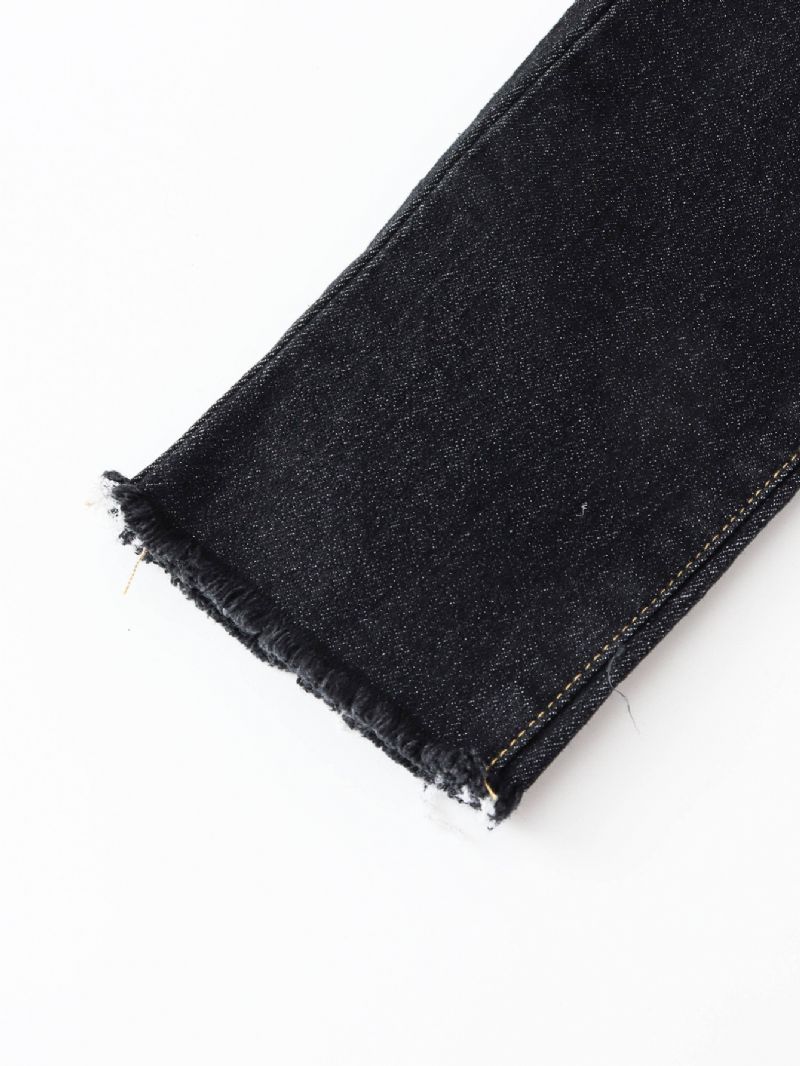 Piger Rippede Ensfarvede Jeans