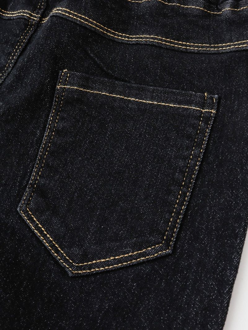 Piger Rippede Ensfarvede Jeans