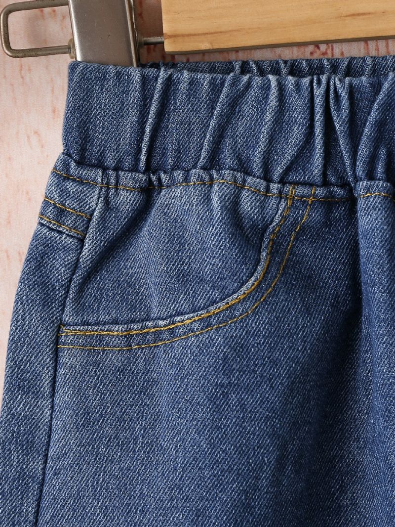 Piger Rippede Jeans Med Brede Ben