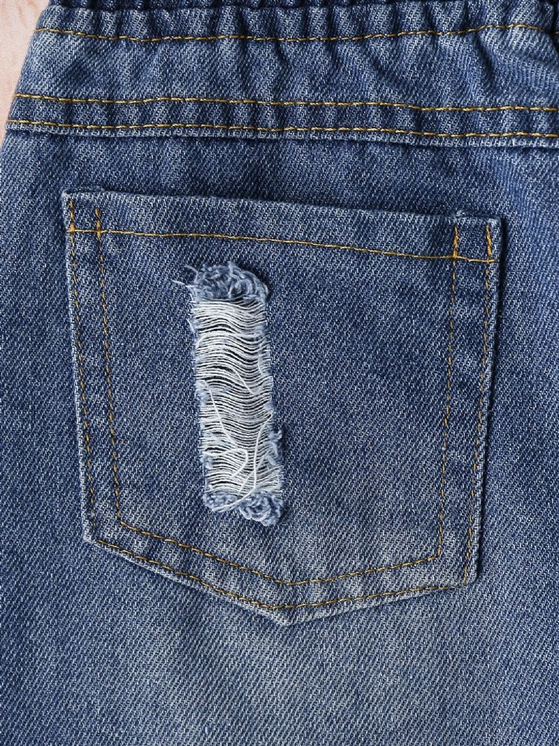 Piger Rippede Jeans Med Brede Ben