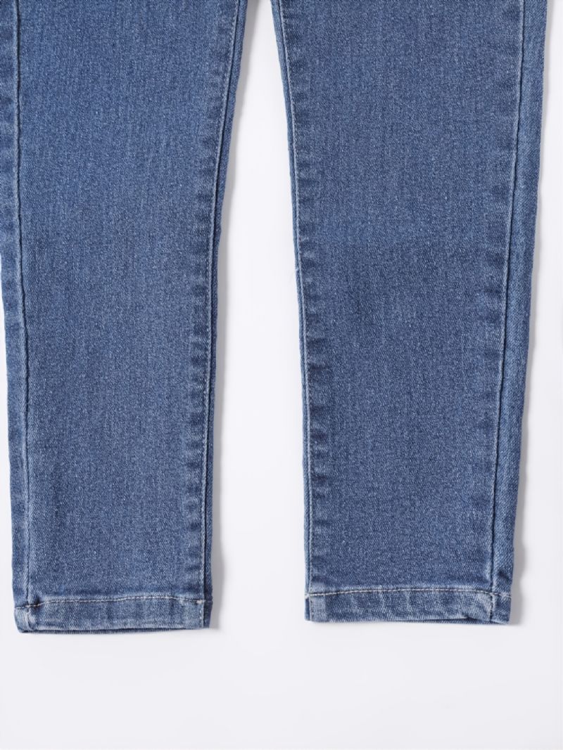 Piger Simple Mode Denim Bukser Casual Jeans