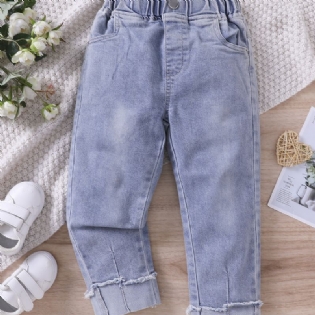 Piger Stretch Solid Denim Mode Jeans