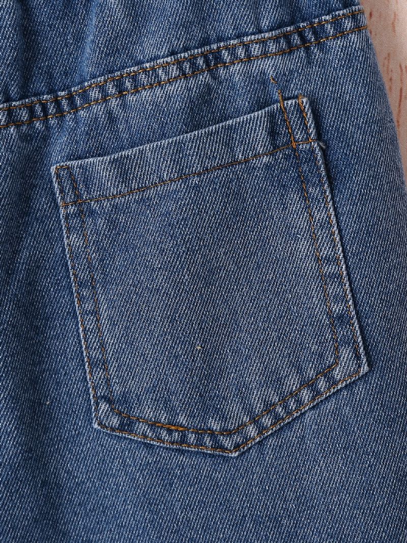 Pigernes Råkantede Jeans Med Brede Ben