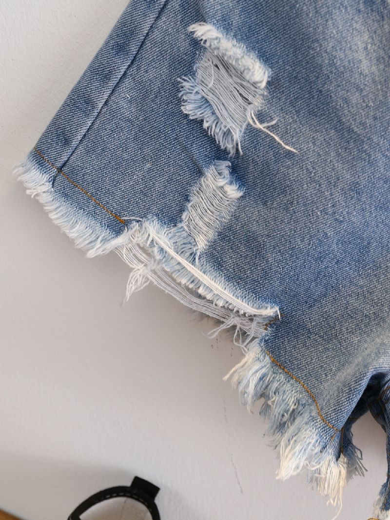 Rippede Denimshorts Til Piger