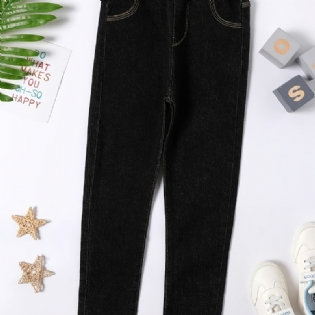 Simple Ensfarvede Sorte Jeans Til Børn