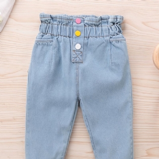 Småbørnspiger Casual Solide Denim Jeans