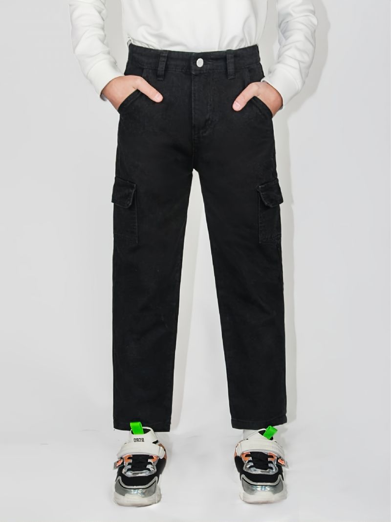 Sorte Basic Jeans Med Lige Ben Til Drenge