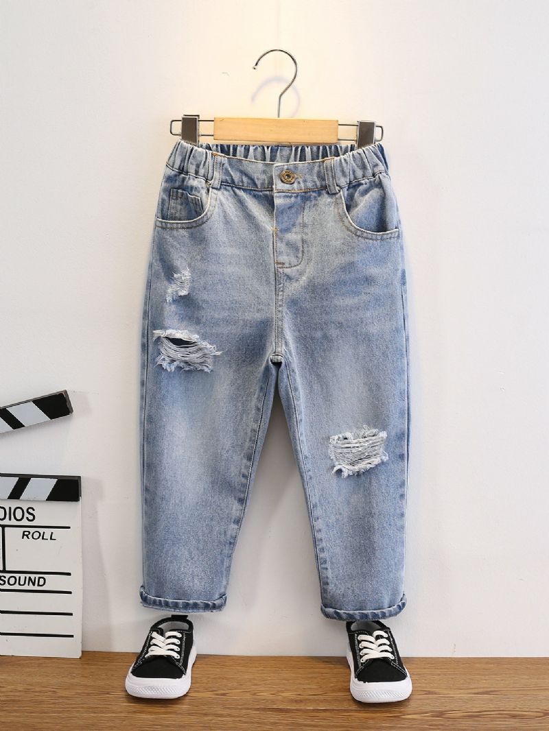 Toddler Drenge Rippede Tilspidsede Jeans