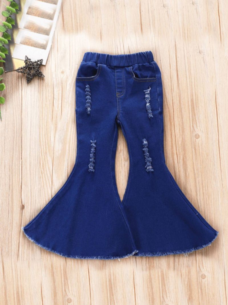 Toddler Piger Flare Leg Pant Ripped Jeans