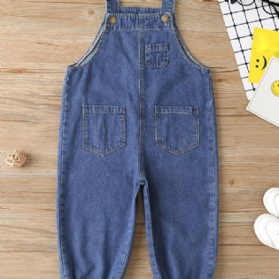 Unisex Drenge Piger Tilspidsede Overalls Jeans Børnetøj