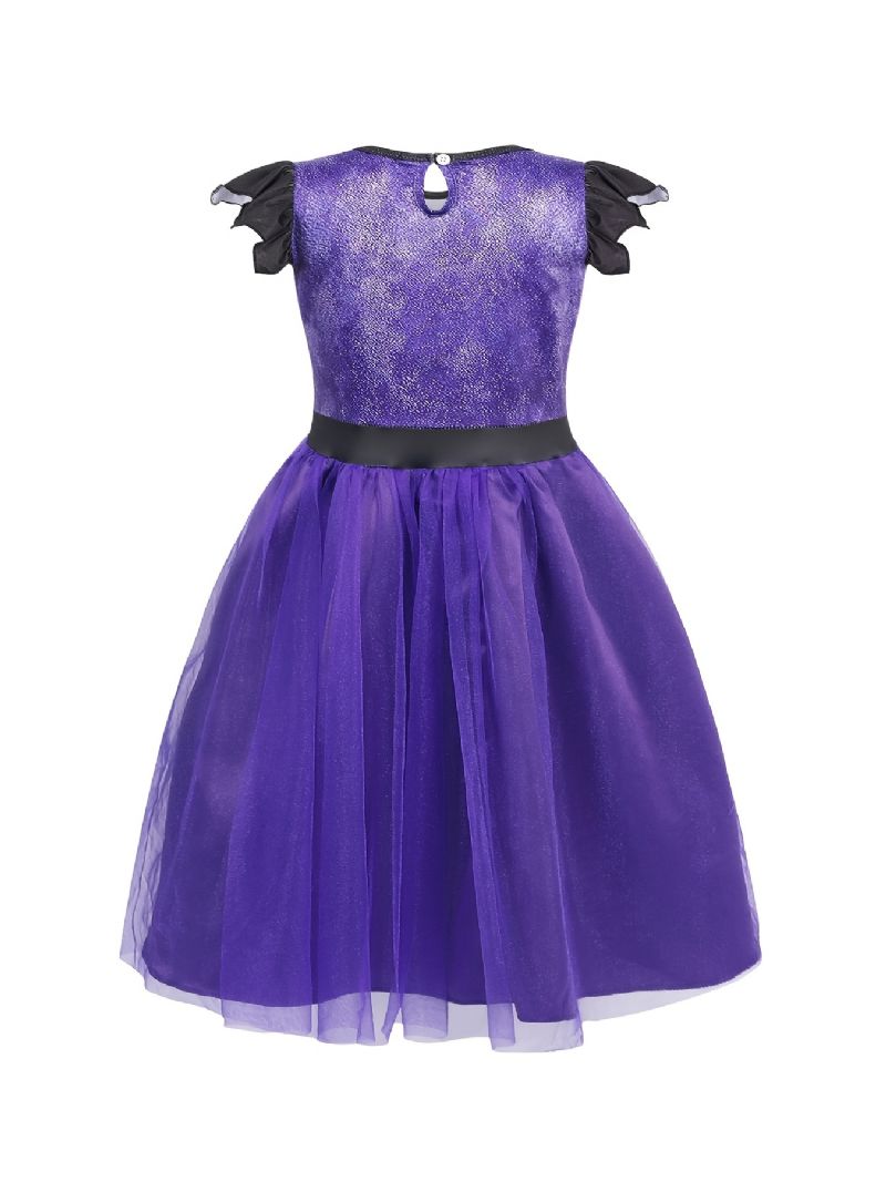 2 Stk Pige Prinsesse Kjole Kostume Dress Up Fødselsdagsfest Halloween Jul Cosplay Outfit & Paryk Sæt