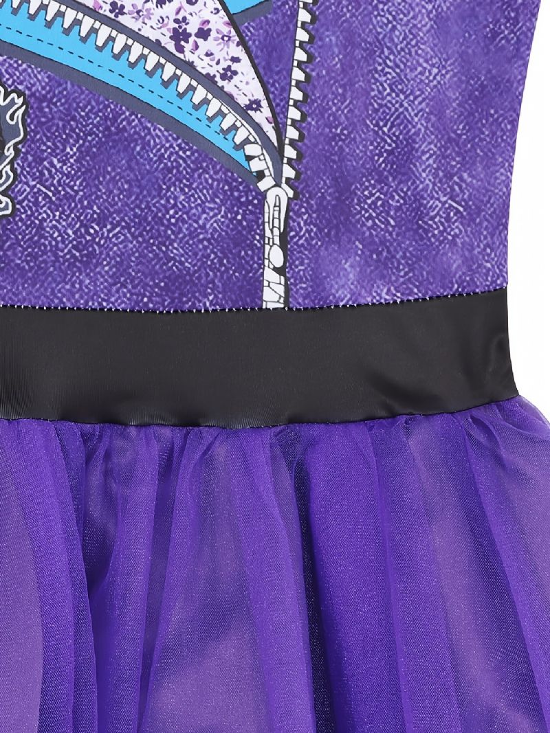 2 Stk Pige Prinsesse Kjole Kostume Dress Up Fødselsdagsfest Halloween Jul Cosplay Outfit & Paryk Sæt