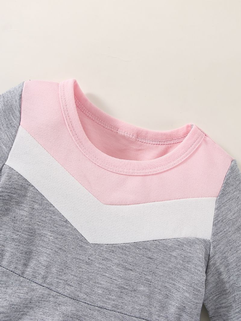 Baby Piger Colorblock Langærmet Kjole Babytøj