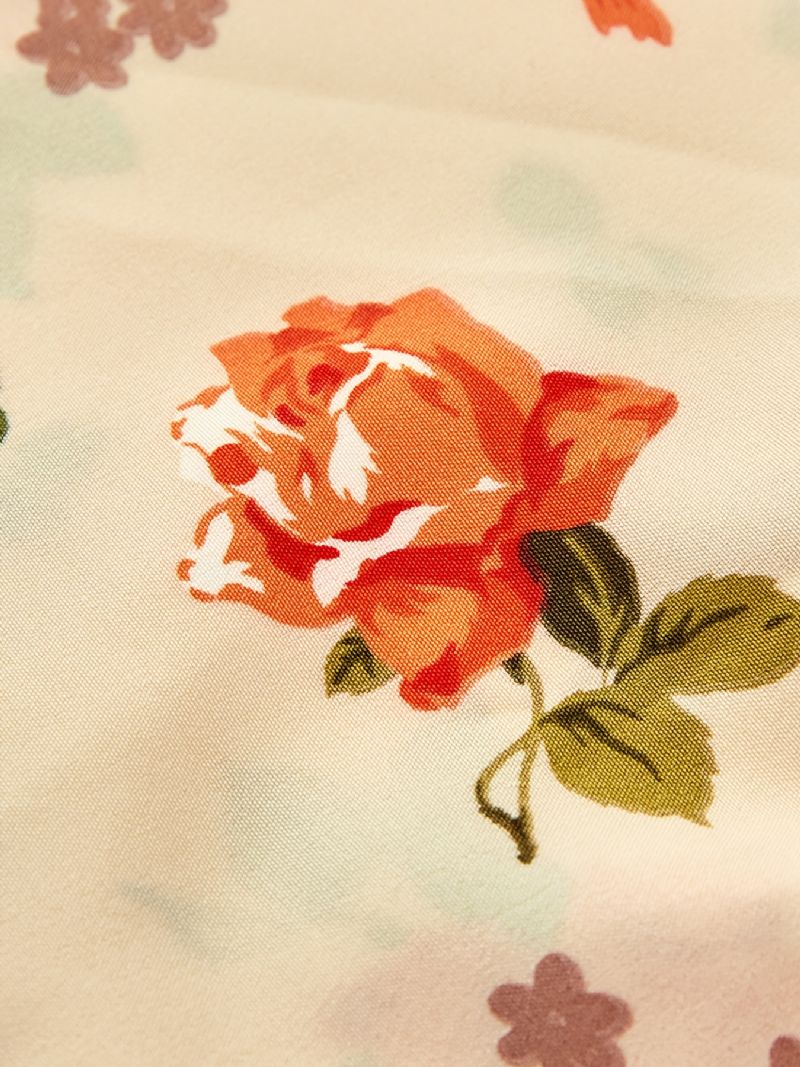 Baby Piger Langærmet Kjole V-hals Blomster Stitching Orange Børnetøj