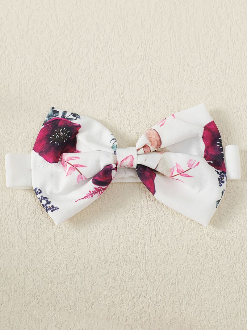 Babyblomstret Bunny Langærmet Kjole Med Matchende Pandebånd
