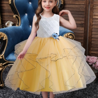 Babypige Mesh Tutu Kjole Blomsterdekor Festkjole Prinsessekjole Brudekjole Blomsterpiger