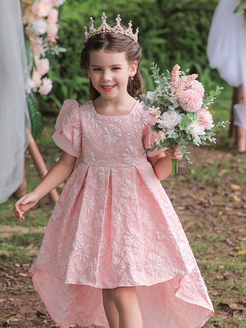 Babypigekjole Lanterneærmet Blomsterprint Prinsessekjole Brudekjole Efterfølgende Aftenkjole