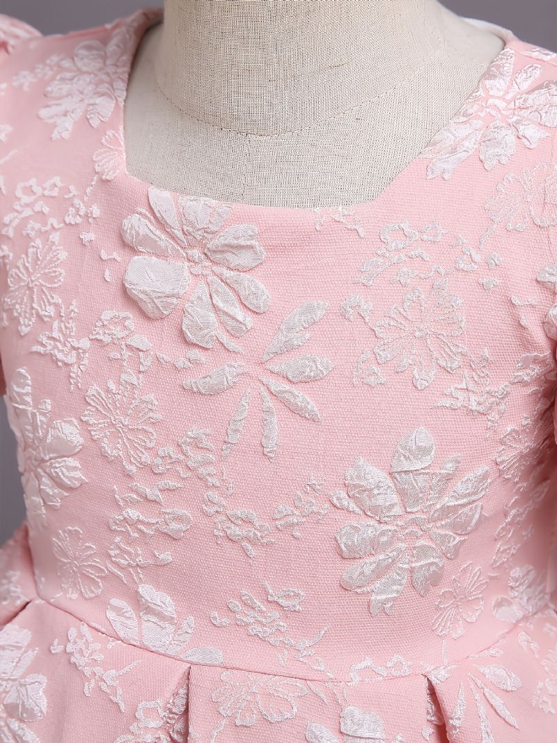 Babypigekjole Lanterneærmet Blomsterprint Prinsessekjole Brudekjole Efterfølgende Aftenkjole