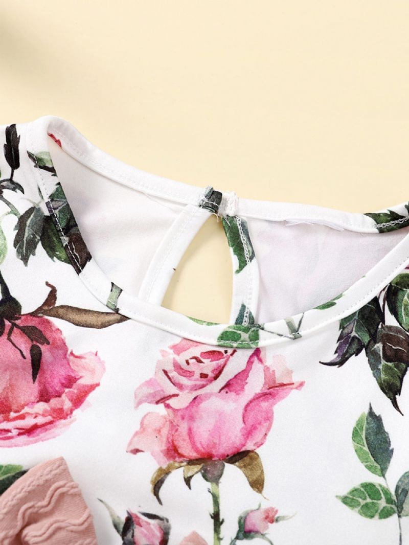 Babypiger Blomsterprint Sød Kjole Cardigan Topkjolesæt