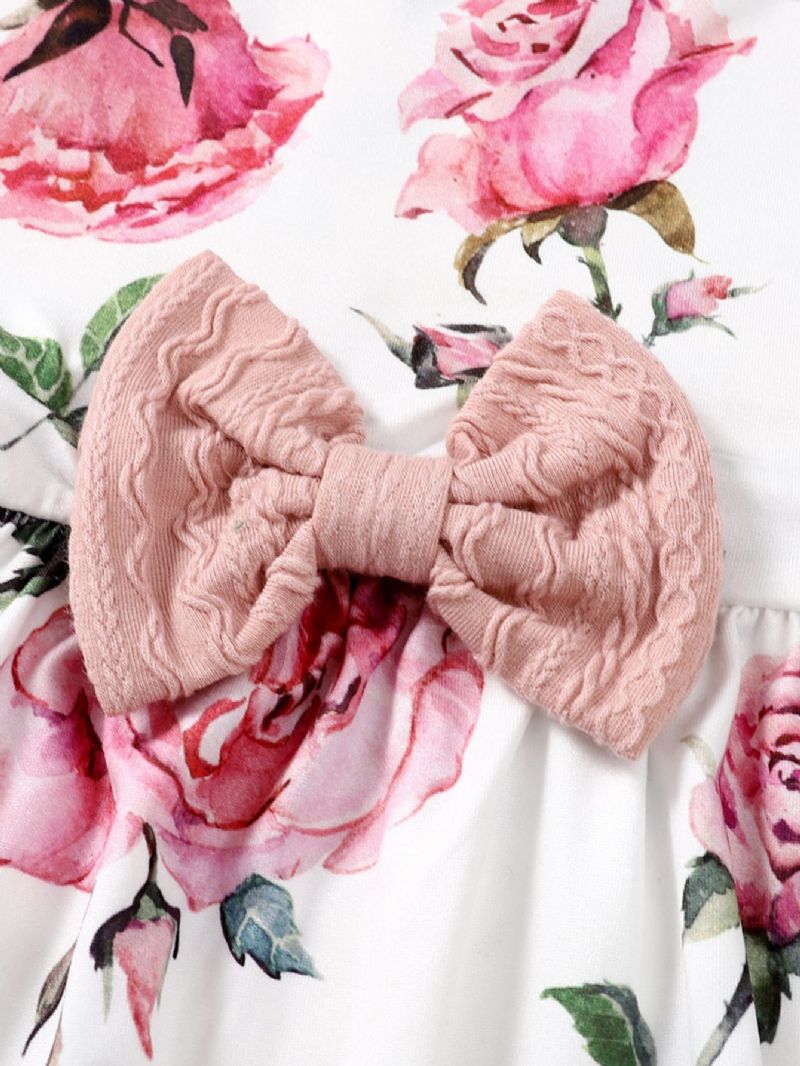 Babypiger Blomsterprint Sød Kjole Cardigan Topkjolesæt