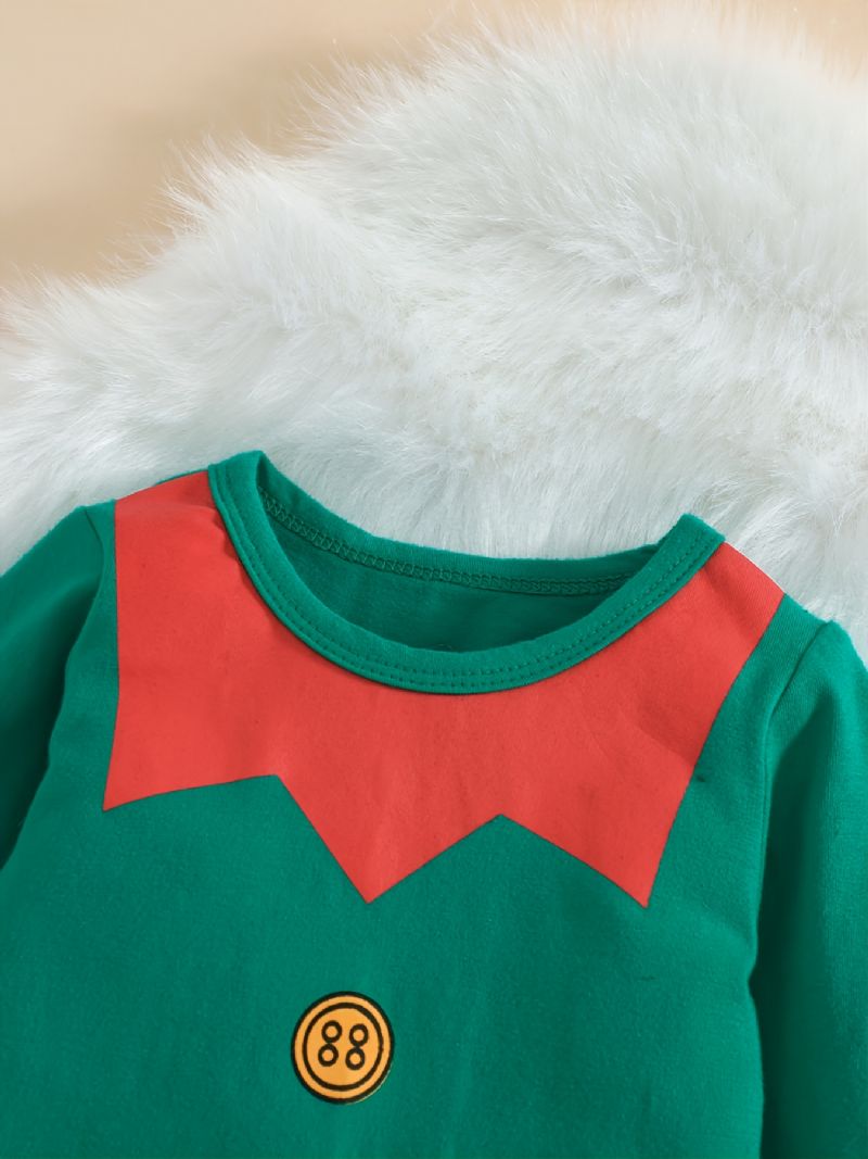 Babypiger Bodysuit & Tutu Nederdel & Sløjfe Pandebånd Sæt Nyfødt Baby Sæt Til Jul