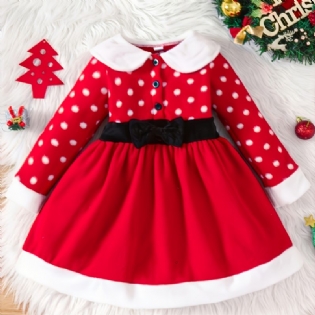 Christmas Toddler Baby Piger Dress Princess Plys Langærmet Kjole