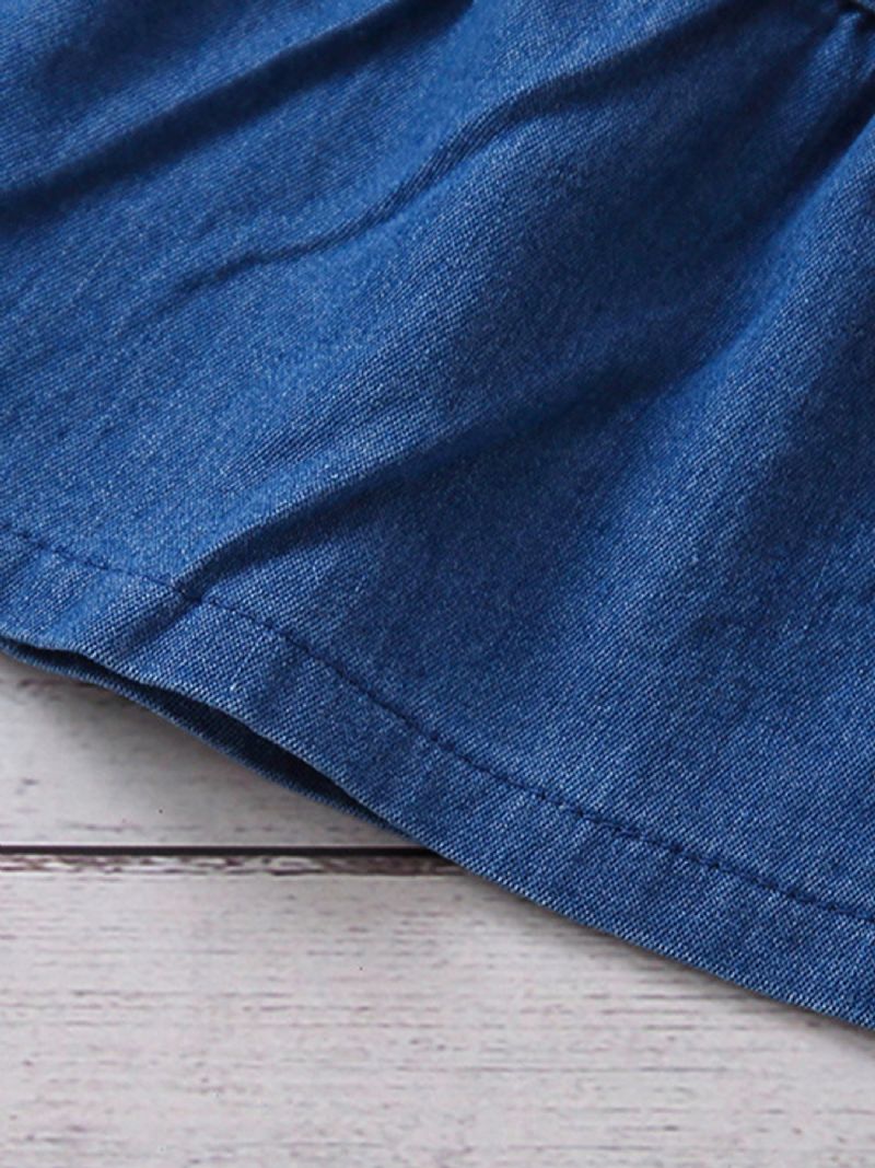 Denimkjole Til Piger Med Kontrastbælte